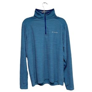 Men's Columbia Quarter-Zip Pullover, Blue, Size L